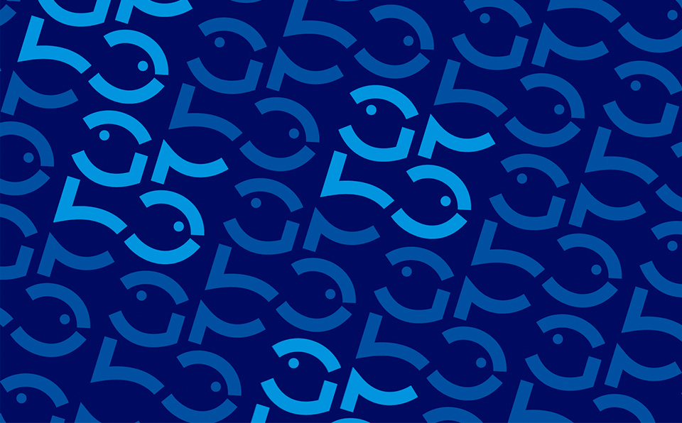 trama visual creada a partir de logotipo aniversario empresarial