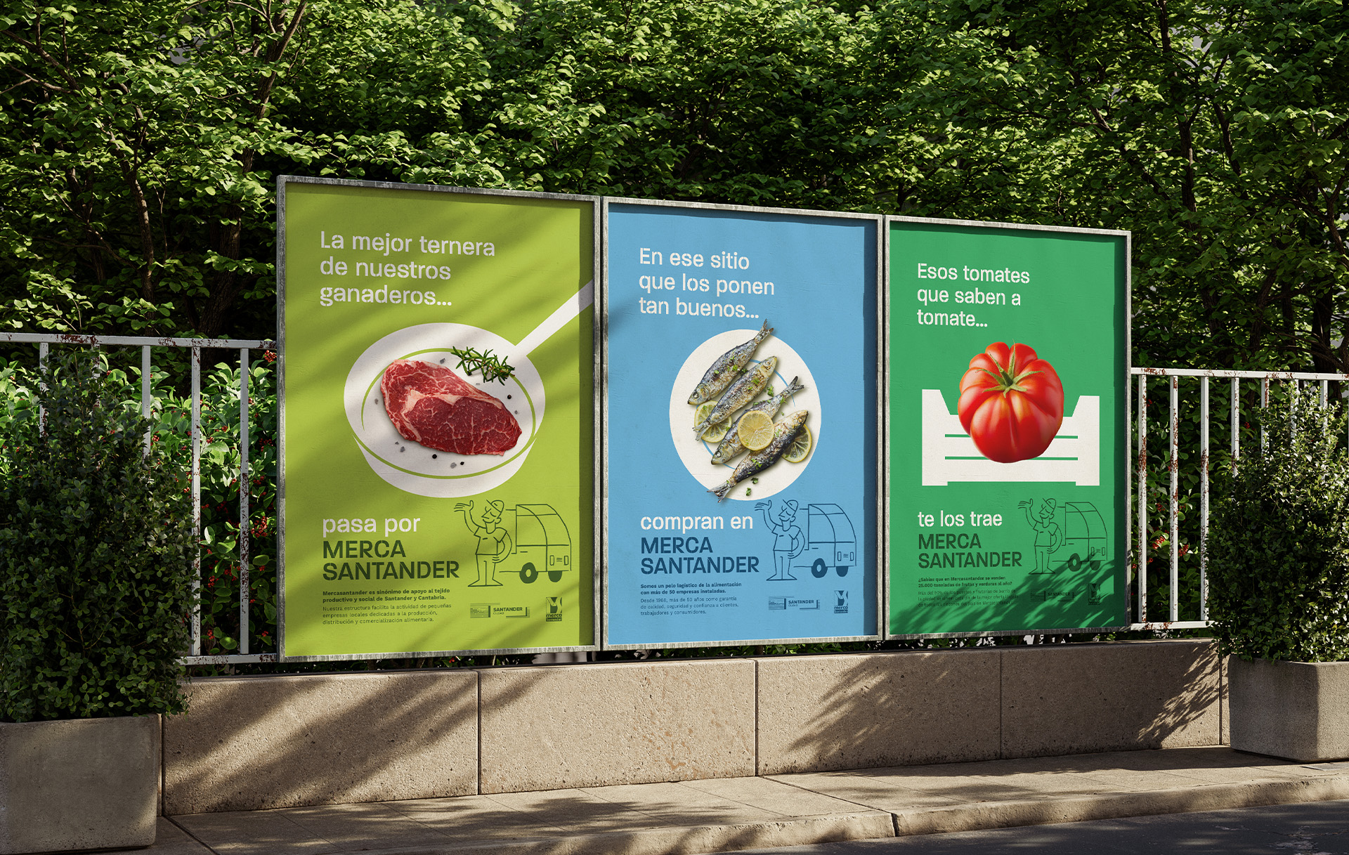 Serie de carteles diseñados para la campaña de comunicación de Mercasantander