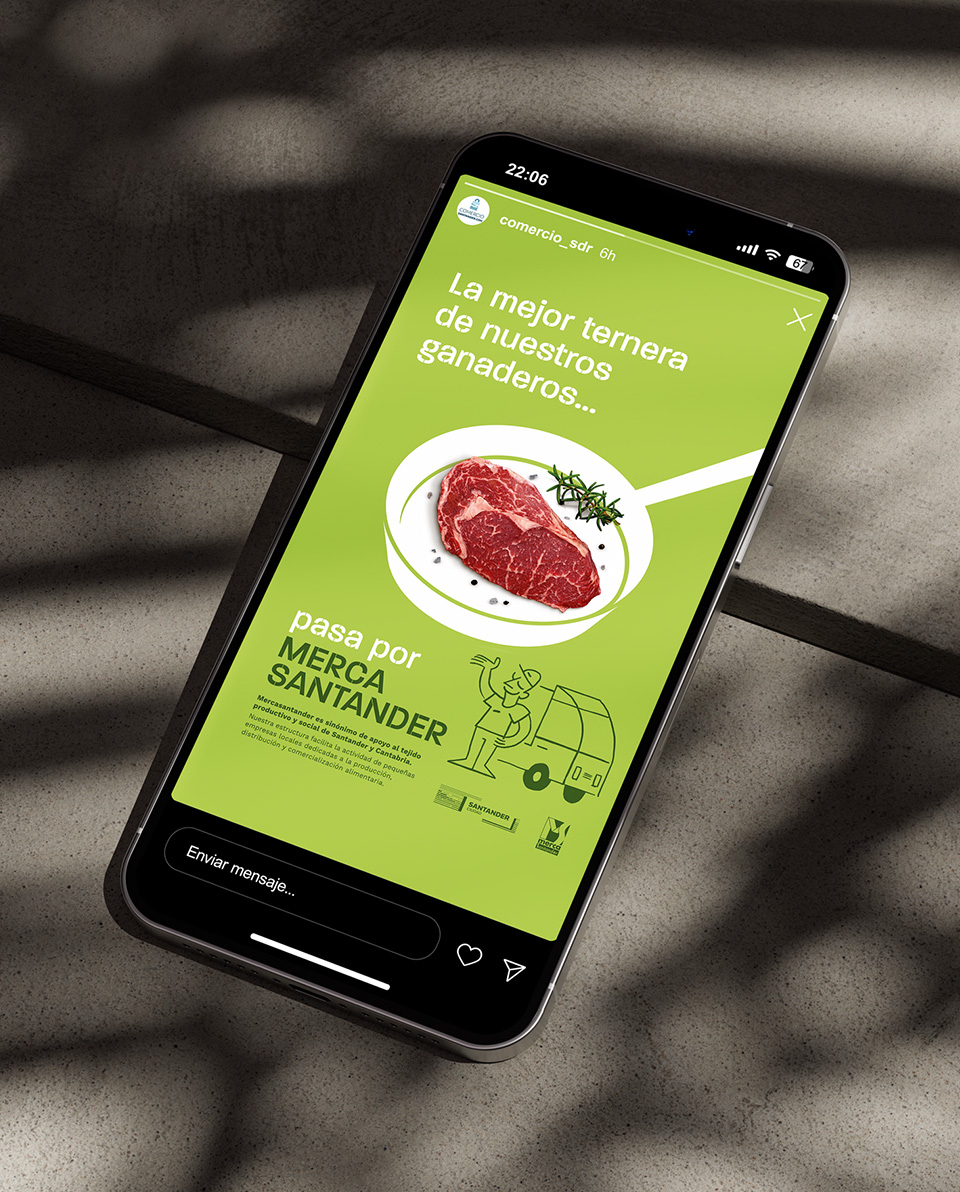 Mupi de la campaña de Mercasantander dedicado a los productores locales